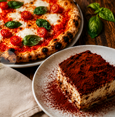 Pizza and Tiramisu from Scratch For Two People