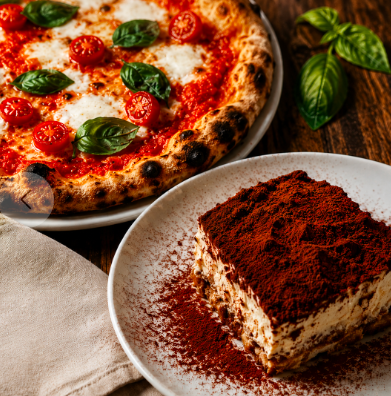 Handmade Pizza & Tiramisu for Two people
