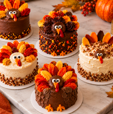 Thanksgiving Turkey Cake Decorating