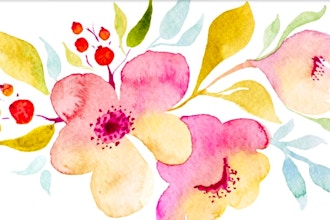 Learn How to Paint Flowers - Beginner Watercolor Painting (BYOB)