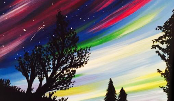 Paint and Sip: Aurora Borealis