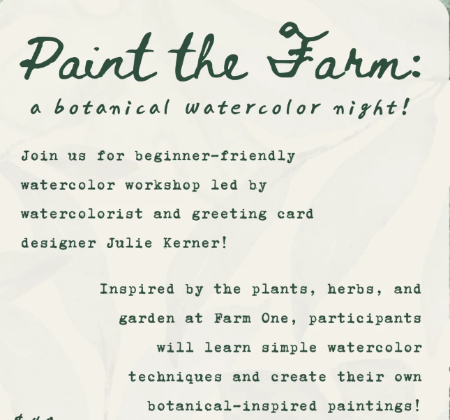Paint the Farm: A Botanical Watercolor Night