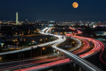 Full Moonrise Over the Nation's Capital from Sky Dome