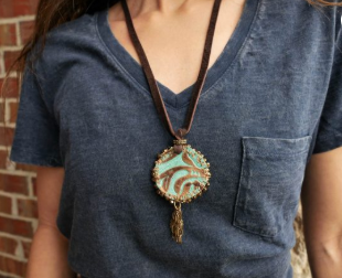 Stitching on Leather Necklace
