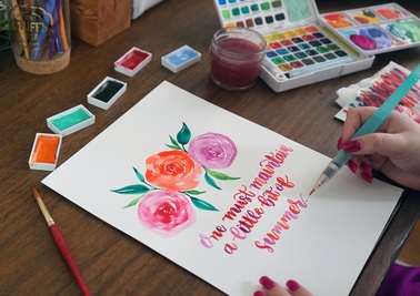 Watercolor Florals & Calligraphy
