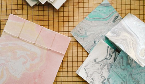 Paper Marbling + Bookbinding
