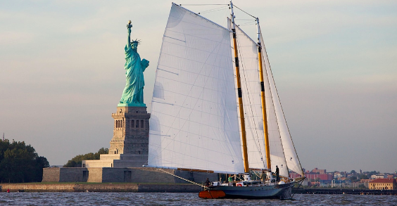 Statue Mimosa Sail on Schooner America 2.0