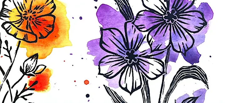Botanical Block Printing with Watercolor: Level 1