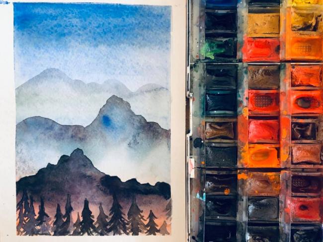 Artistic Landscape Watercolor: Connect with Nature