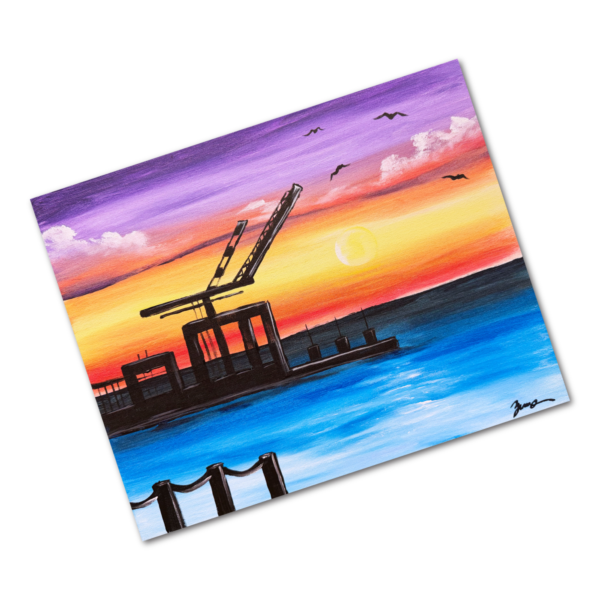 Long Beach Port at Sunset