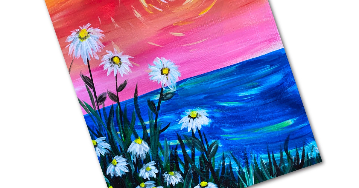 Paint + Sip: Spring Daisies [Class in Los Angeles] @ Brushstrokes +  Beverages™