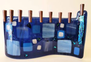 Fused Glass Menorah