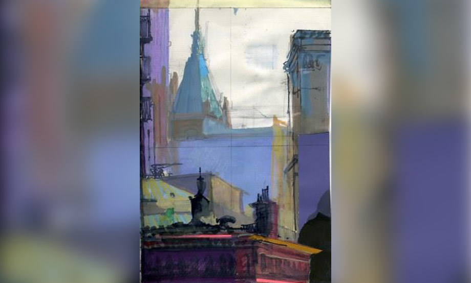 Drawing Cityscapes with Mixed Media