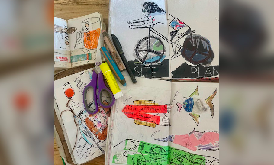 Sketchbook Techniques: Collage with Found Materials