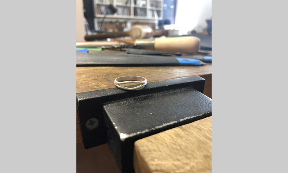Ring with Twisted Decorative Wire and Granules