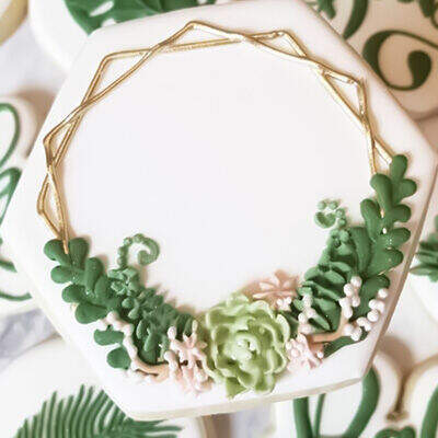 Summer Treat Royal Icing Cookie and Bo Ho Succulent Royal Icing Cookie Bundle