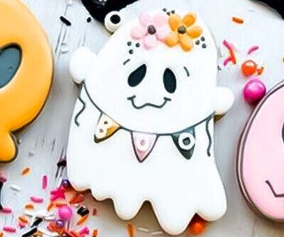 Hey Boo Royal Icing Cookie