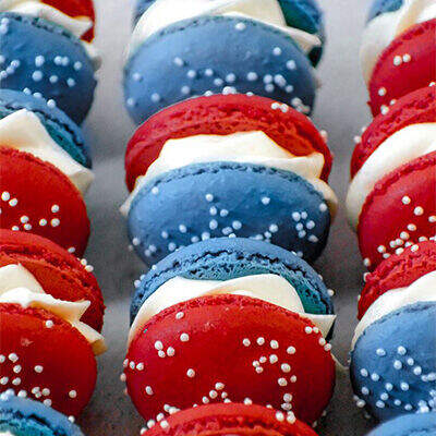 Red, White, & Blueberry Macaron