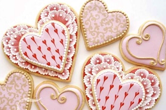 Vintage Valentine Royal Icing Cookie