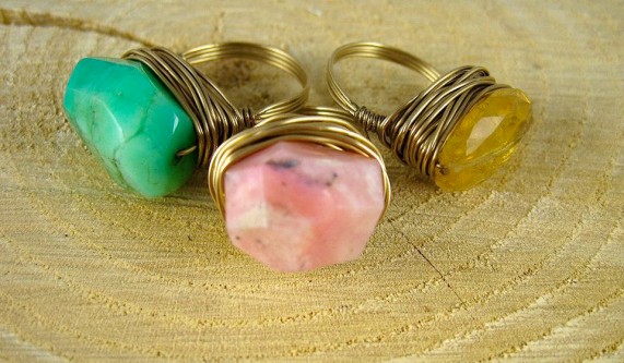 Making Wire + Gemstone Rings