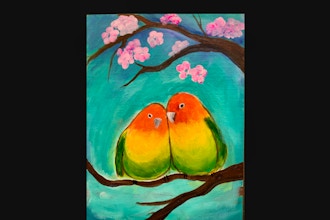Online Acrylic Painting: Lovebirds