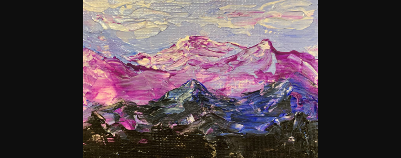 Acrylic Palette Knife Painting: Mountain Range
