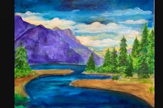 Virtual Acrylic Painting: Mountainscape