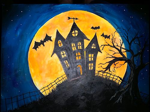 Acrylic Painting: Haunted Mansion
