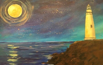 Acrylic Painting Lighthouse At Night Acrylic Painting Classes Denver Coursehorse Landt Creative Space