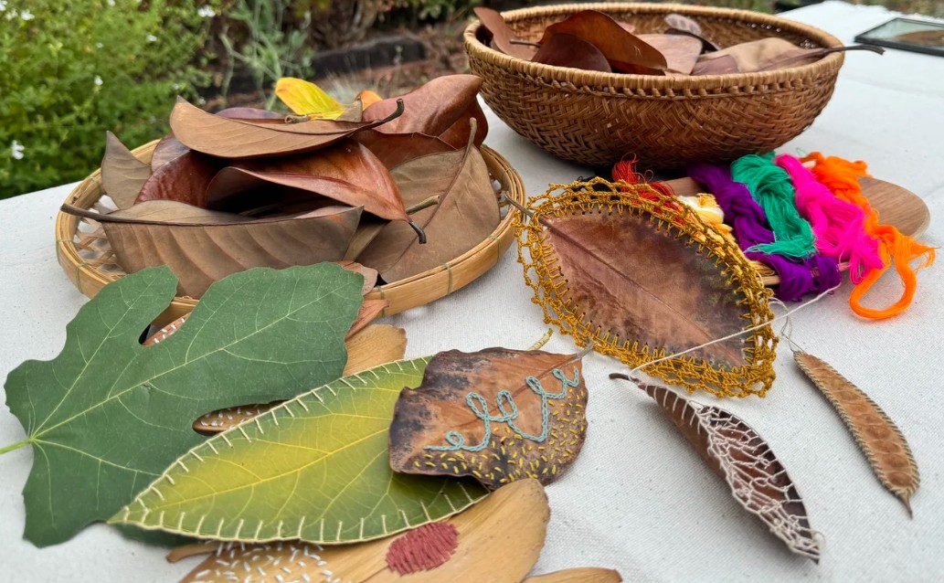 Co-creating with Nature: Leaf Embroidery Retreat in the Garden