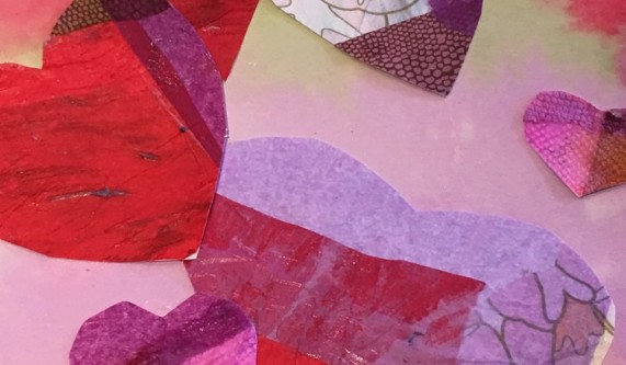Valentines Day art with Kathy